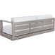 Tavira Greige / Stinson White Outdoor Sofa